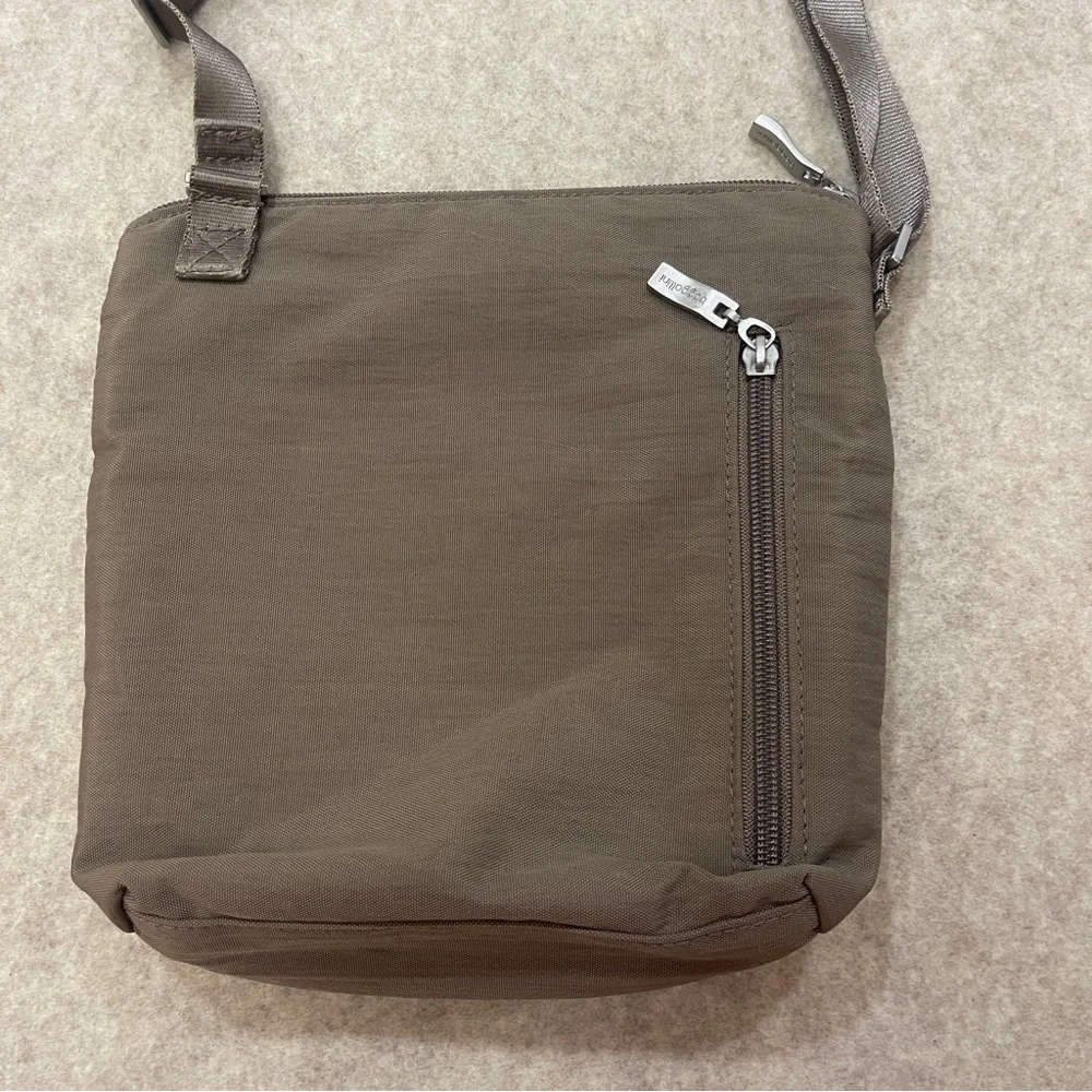 Baggallini Brown Portobello Zip Pocket Nylon Crossbody Bag